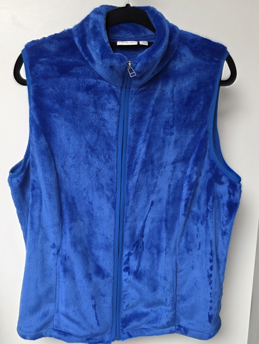 Kim Rogers Women’s Plush Faux Fur Zip-Front Vest - Blue